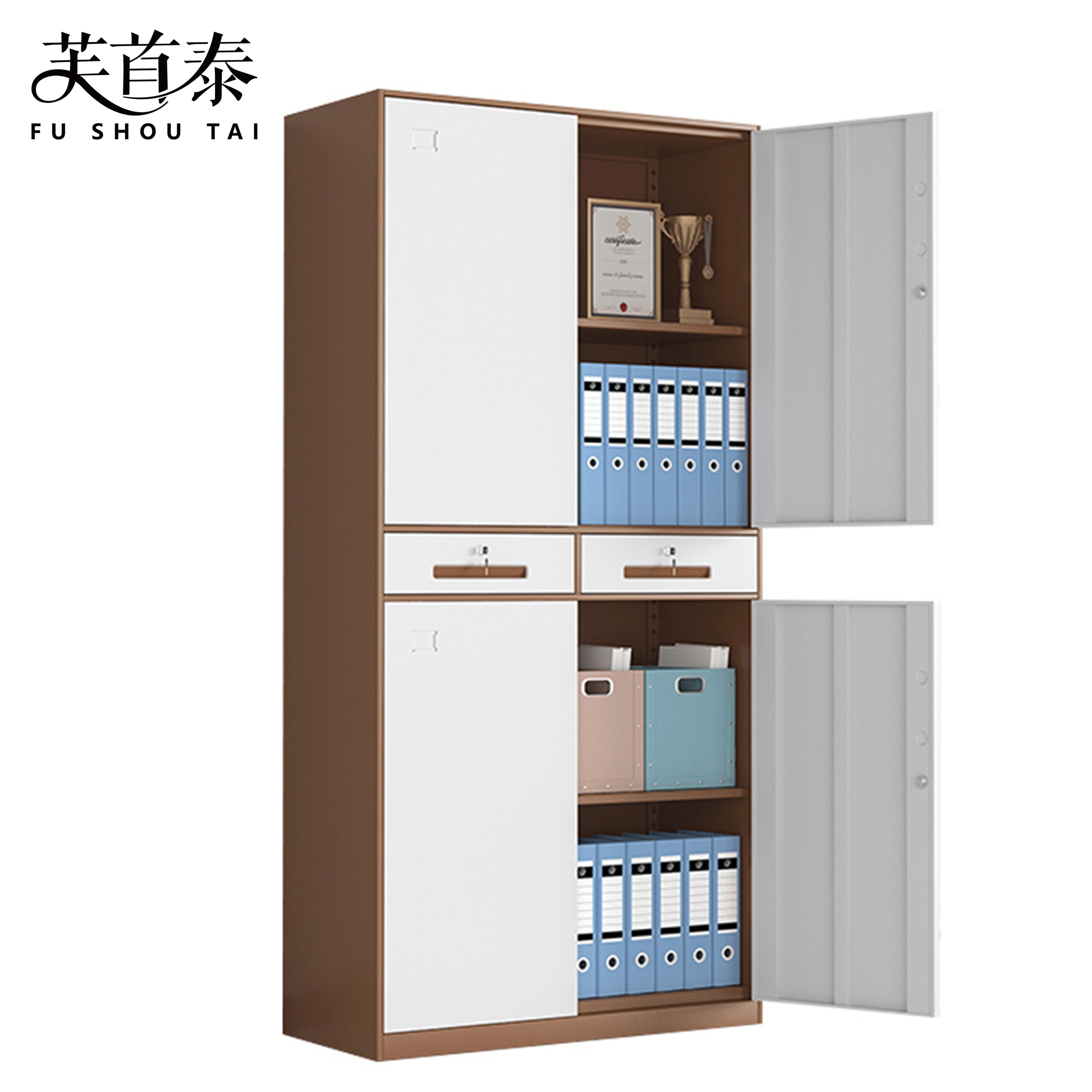 芙首泰档案柜中二斗套色900*400*1850mm台高清大图