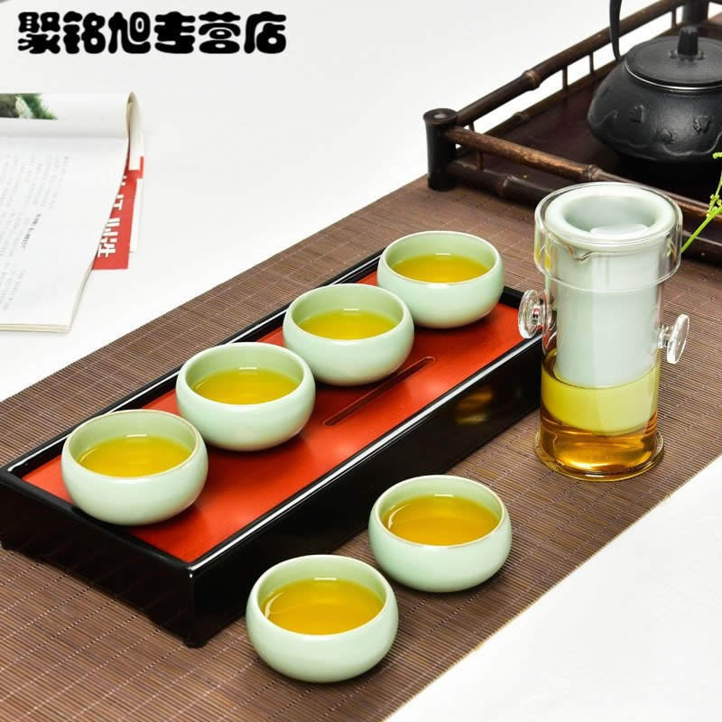 耐热玻璃红茶泡茶器过虑双耳杯花茶壶冲茶器陶瓷功夫茶具套装礼品生活日用家庭清洁生活日用家居器皿水具/水杯茶具水
