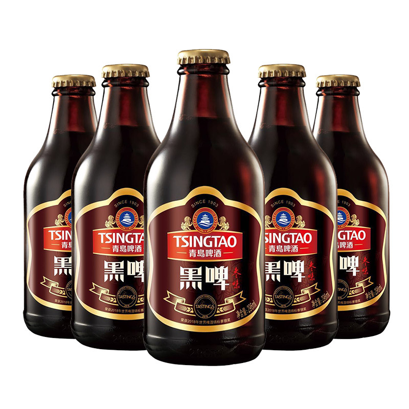 青岛啤酒TSINGTAO)黑啤枣味12度296ml*8瓶
