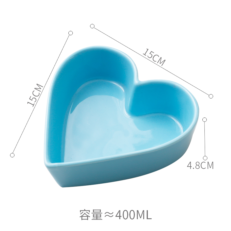 美帮汇创意陶瓷心形碗家用爱心甜品碗个性桃心烤箱碗蒸蛋碗双皮奶碗高清大图