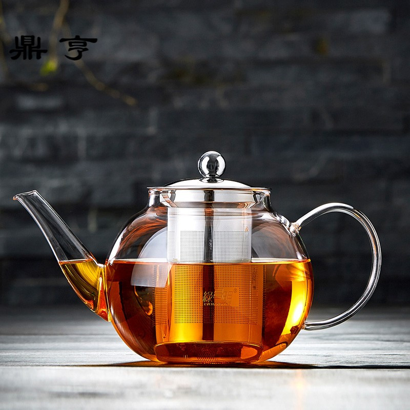鼎亨玻璃泡茶壶小花茶壶茶具器耐高温家用过滤电陶炉蒸煮茶壶