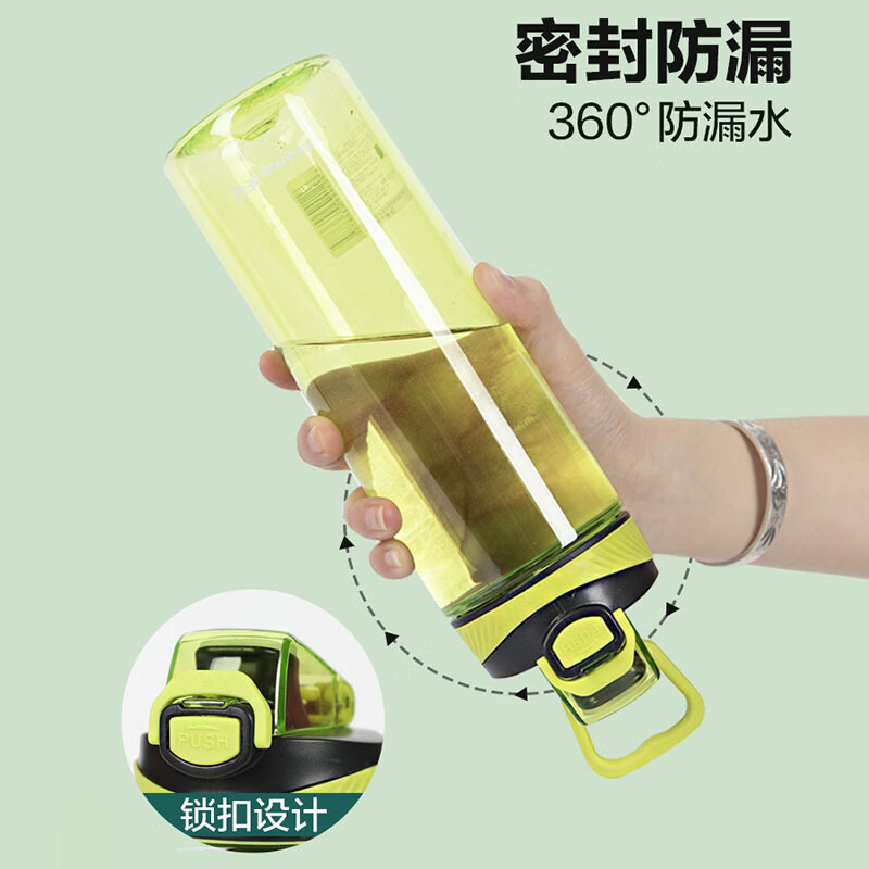 茶花(CHAHUA)运动水杯随手杯带盖创意学生户外健身水瓶480ml水杯2件套高清大图