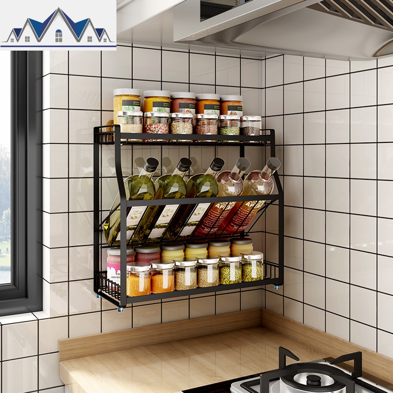 厨房置物架调味品佐料油盐酱醋调味料台面收纳架用品壁挂调料架子_1_391高清大图