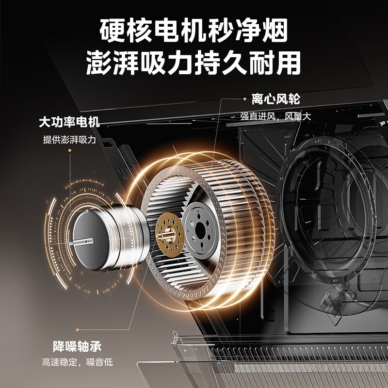 美的(Midea)烟灶套装22m³大吸力挥手智控自动清洗5.0kW火力灶具抽油烟机燃气灶J25SPRO+Q310天然气高清大图