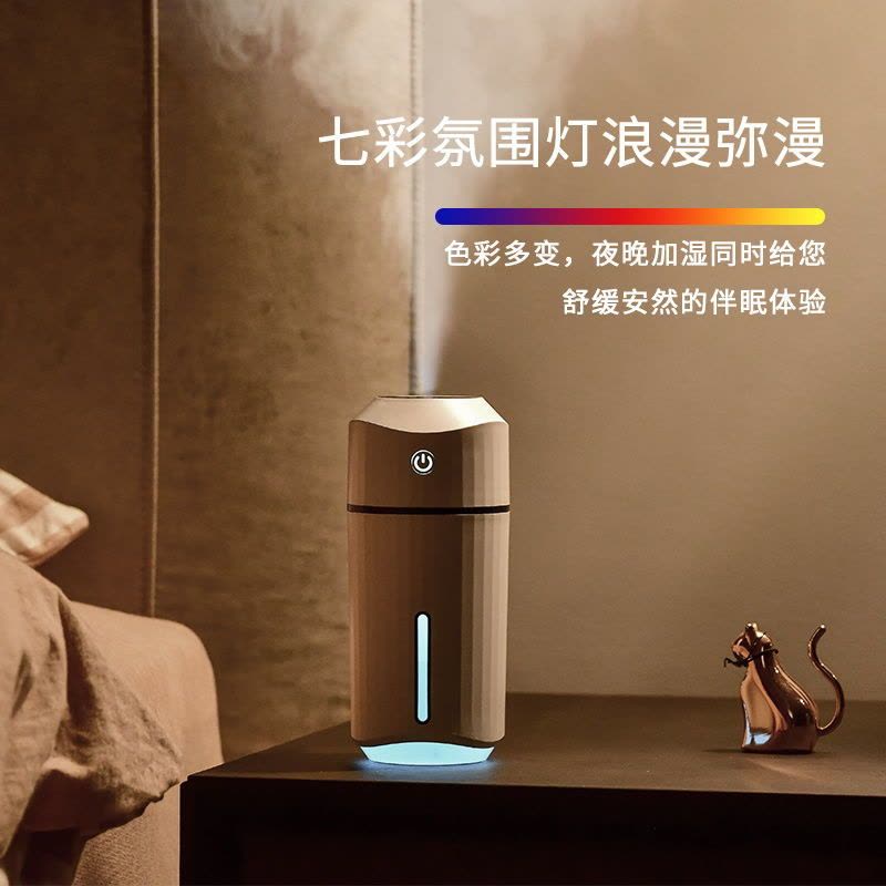 车载加湿器家用卧室汽车用喷雾加香水迷你空气净化器香薰车内车上|粉色【超静音-大喷雾】充电款图片