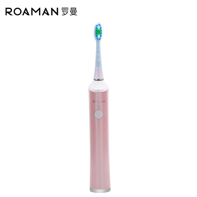 罗曼(ROAMAN)RM-8872电动牙刷5档护齿模式无线感应充电式成人智能亮白声波震动家用软毛牙刷电动牙刷粉色
