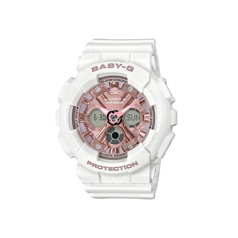 卡西欧(CASIO)手表BABY-G系列运动经典百搭多功能防水简约ins风石英表女表BA-130-7A1