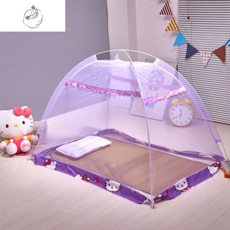 bb床蒙古包婴儿蚊帐可折叠免安装加密带支架幼儿园宝宝蚊帐罩舒适主义