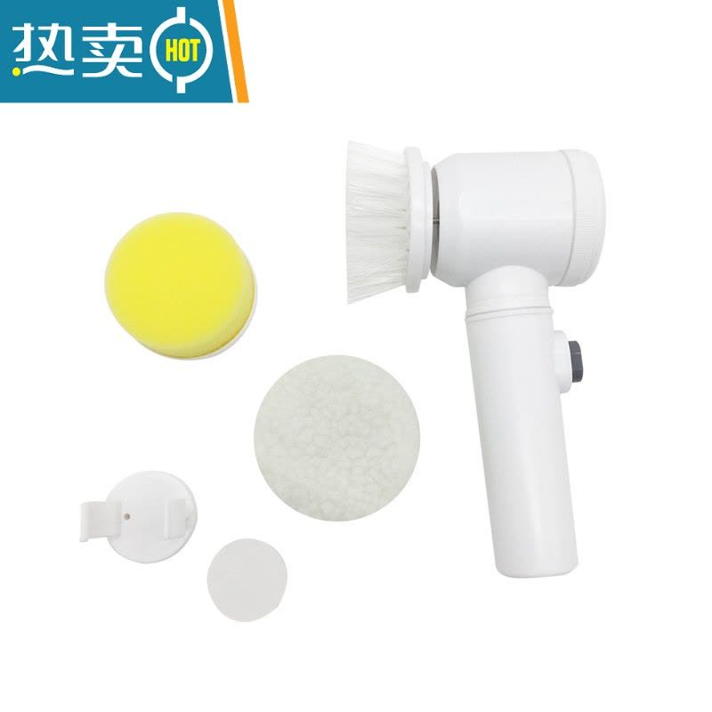 敬平电动清洁水池洗碗器多功能家用地板刷子浴室卫生间厨房瓷砖浴缸 升级充电款1套(含6个刷头)图片