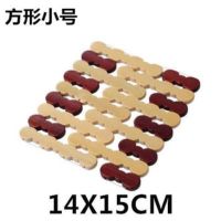 环保竹制餐垫碗垫盘垫杯垫锅垫厨房隔热盘子垫餐桌垫防烫|方形小号[14X15厘米] 3个装