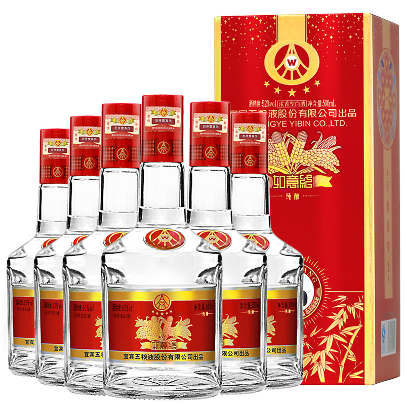 五粮液股份 如意结 纯酿 52度 500ml*6瓶整箱 浓香型白酒高清大图