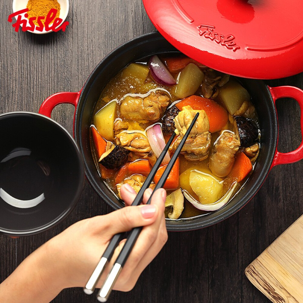 菲仕乐Calen食色系列珐琅铸铁锅-红色炖锅双耳煲汤锅20cmEMP-C202N002R高清大图