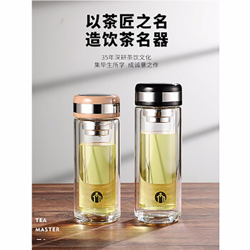茶马仕双层玻璃杯T2 TM-2021酒红(100只起订,低于起订量不发货)