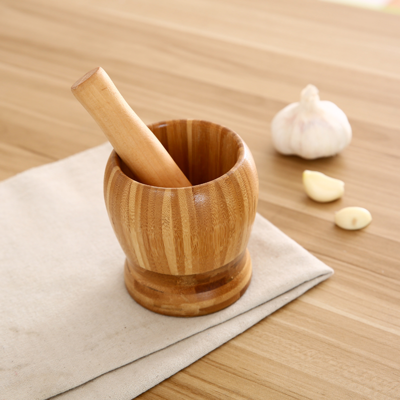 工具捣碎蒜泥楠竹捣蒜罐厨房捣蒜器臼子纳丽雅家用小压蒜大姜器器2