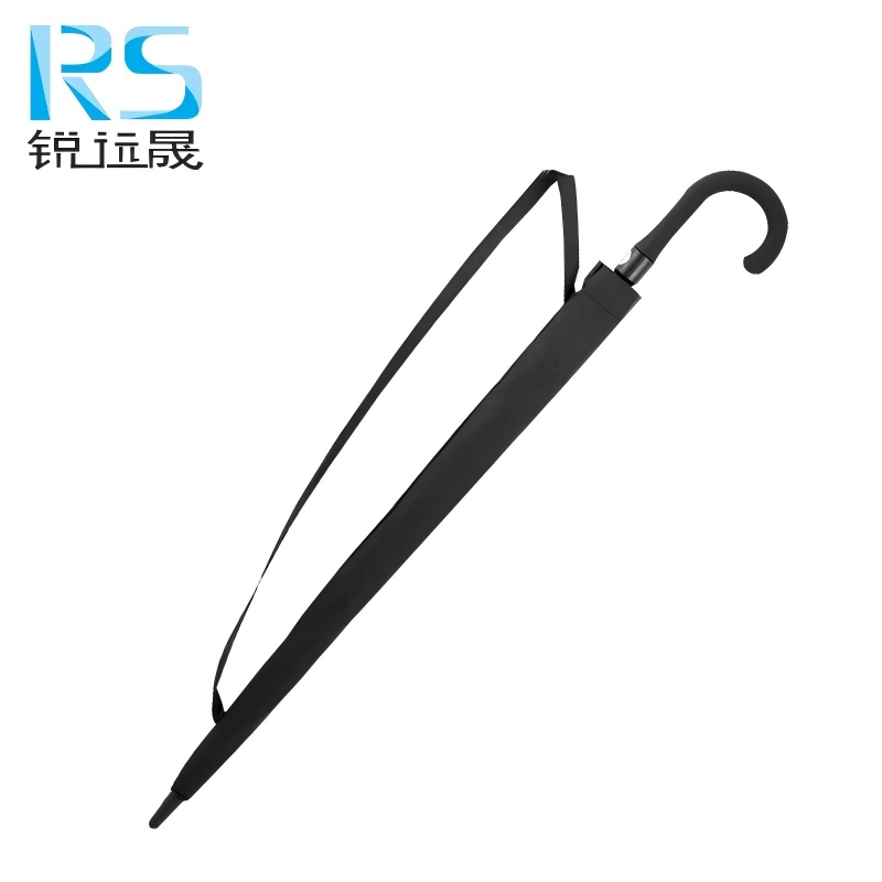 锐远晟 8骨晴雨两用黑胶款勾柄长柄伞 RYS-YS-G1 /把高清大图