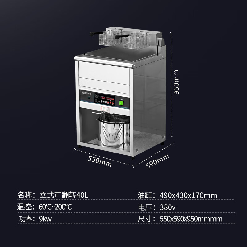 芙伦特炸锅商用 双缸油炸炉机炸鸡油锅立式 电炸锅 FLT-GT-DZL高清大图