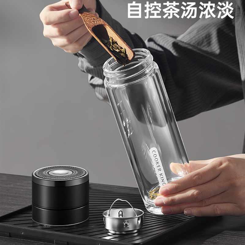 炊大皇耐热防爆玻璃杯400ml健康环保无铅钢化设计散热快高清大图