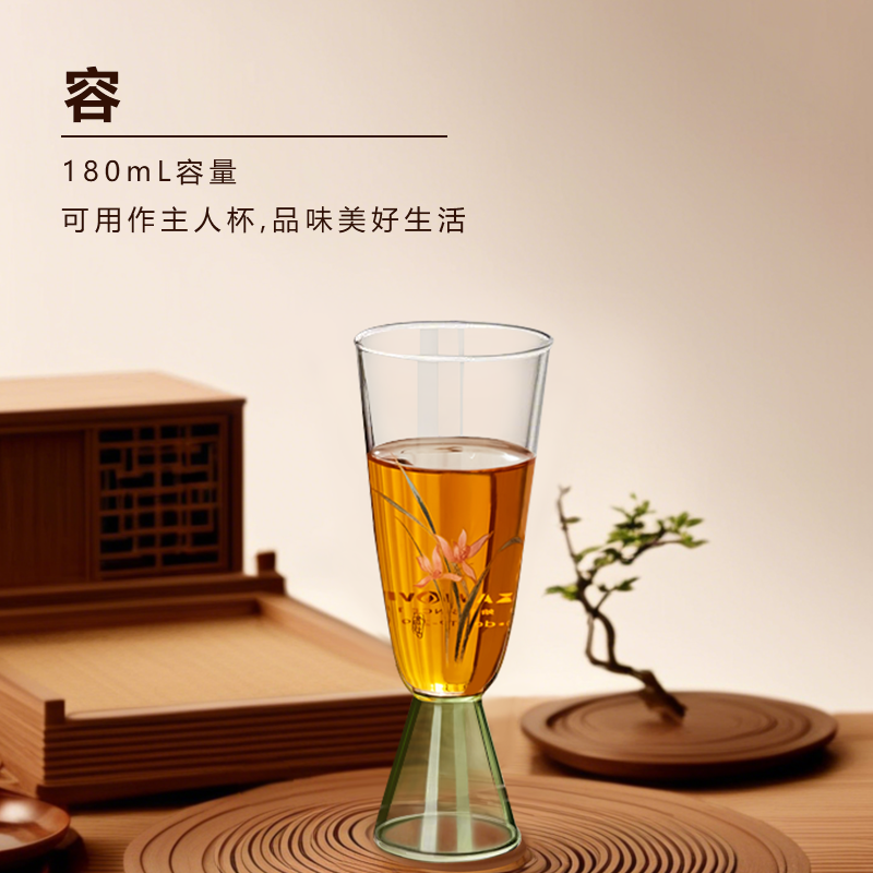 金灶TP-209耐热玻璃茶杯家用手工高足主人杯绿茶品茗杯个人专用杯高清大图