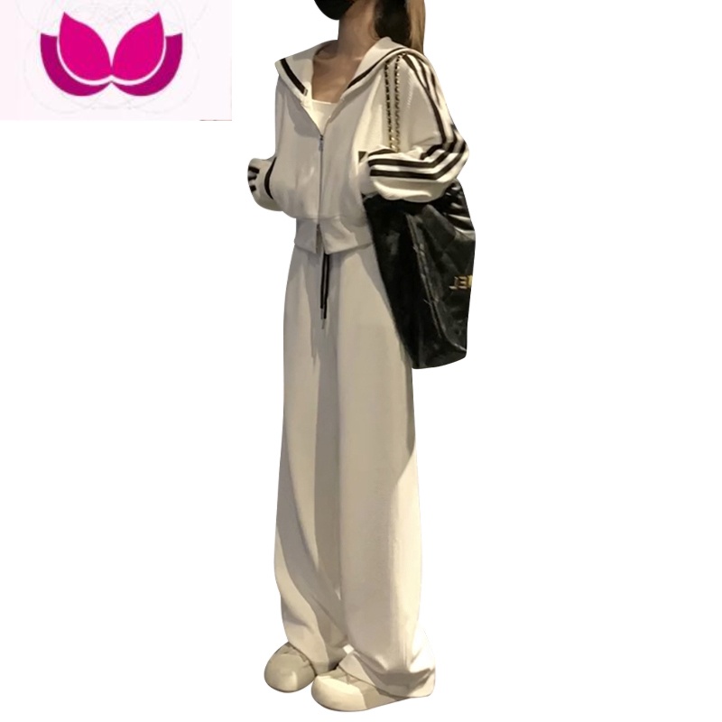 七斓女装2023新款茶系穿搭配一整套气质名媛盐系轻熟卫衣套装高清大图