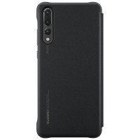 华为(HUAWEI)P20 Pro手机壳原装翻盖智能休眠开窗保护套 P20 Pro超薄商务防摔全包手机套皮套 黑色