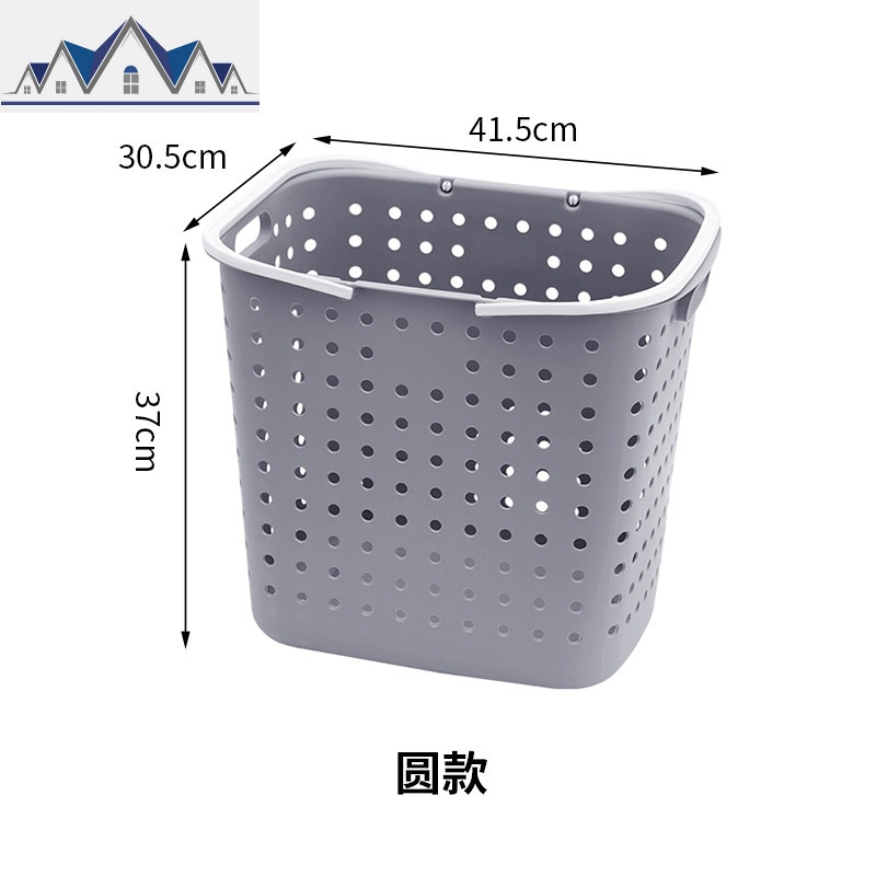 脏衣服收纳筐脏衣篮塑料洗衣篮家用装放衣服的篮子厕所置物架篮框 三维工匠收纳篮 磨砂大号北欧灰