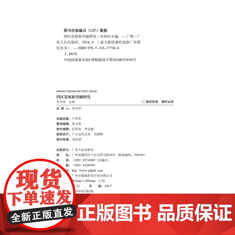 湾区发展新突破研究(奋力建设现代化新广东研究丛书)中国政治广东人民出版社凤凰店