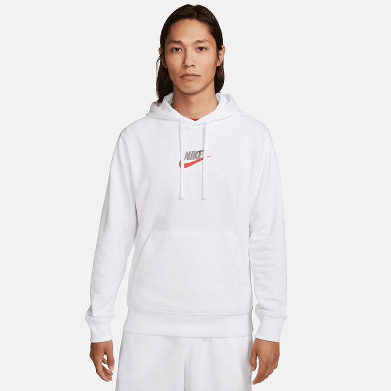 nike刺绣logo印花跑步运动卫衣男款白色fb7789100