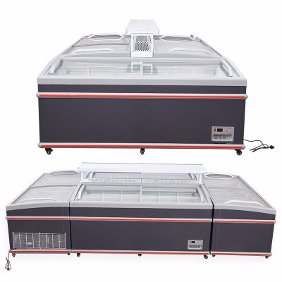 8m[无霜]售罄去购买第一名:lecon/乐创 卧式岛柜冷冻商用大容量 超市