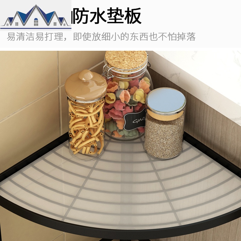 厨房置物架不锈钢三角形转角锅架落地多层放锅架子收纳架 三维工匠高清大图