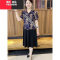 YIBUSHENG2024季新款大码假两件连衣裙女妈妈装改良旗袍50-60岁婆婆裙子