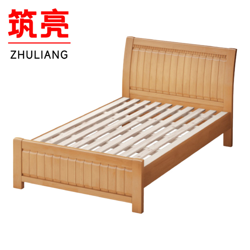 筑亮 实木床 1.2m榉木色 张高清大图