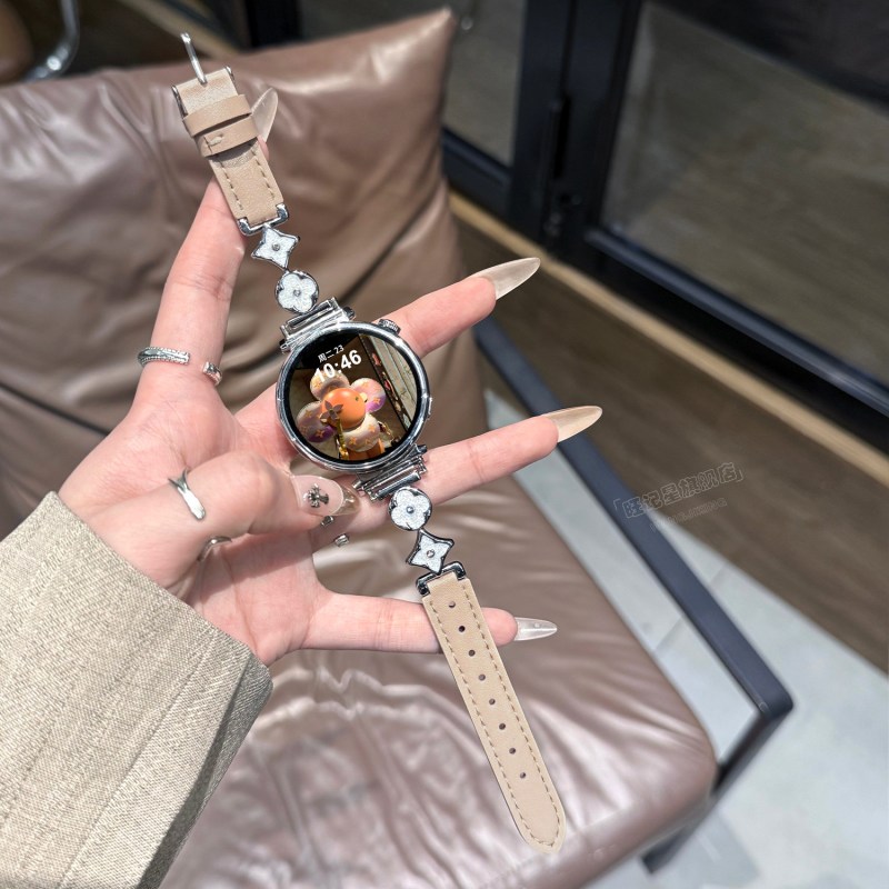 [四叶花]适用华为GT6表带手表GT5新款watch5智能Pro精致41mm真皮GT4小众GT3女款GT2秋冬3139H