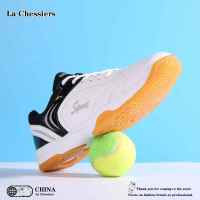 La Chessiers户外2024新款网球鞋男鞋透气减震训练球情侣鞋运动休闲鞋大码 白黑 37码