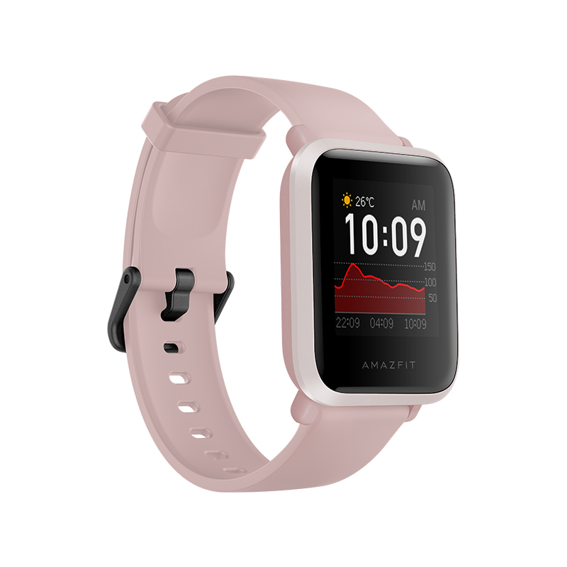 Amazfit 智能运动手表米动手表青春版1S 华米科技运动手表 GPS NFC 消息提醒 心率检测 暖粉