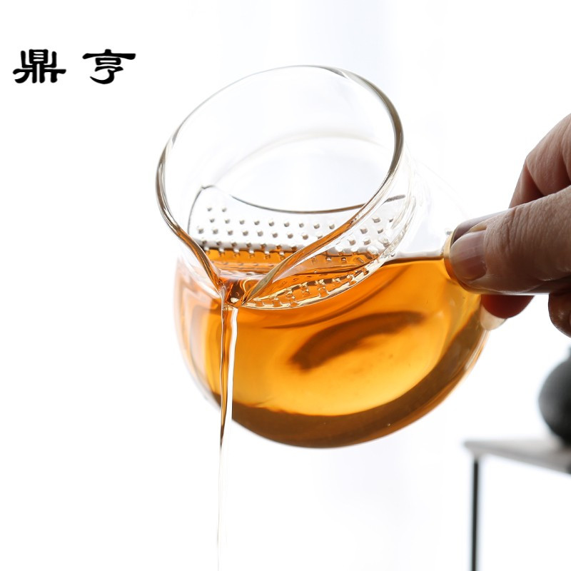 鼎亨滤网玻璃公道杯过滤茶壶耐高温侧把分茶器茶海公杯功夫茶具泡
