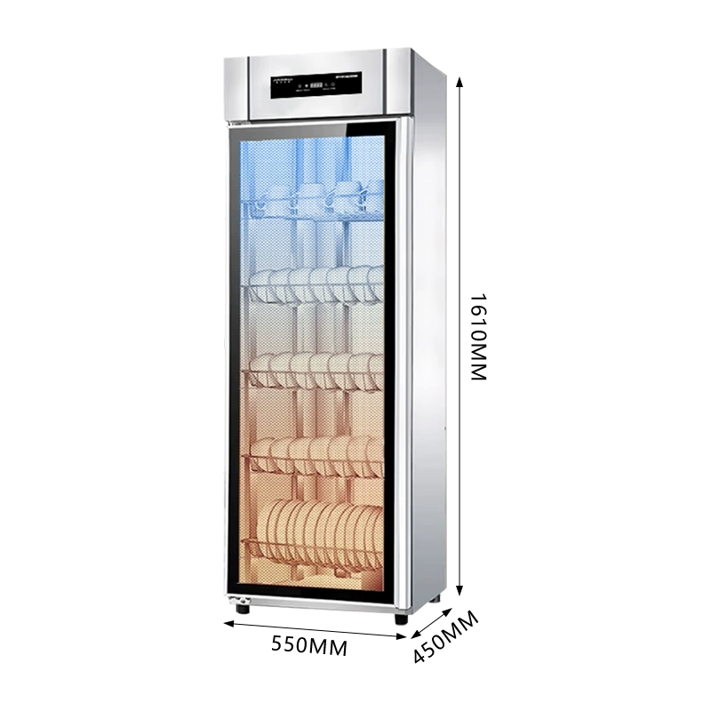 臻远ZY50429008立式消毒柜大容量保洁柜酒店厨房餐具碗筷消毒柜 单门五层架无磁数显款高清大图