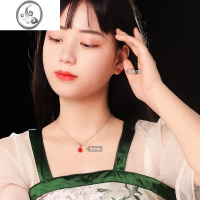 JiMi2022年新款潮925银银耳钉女红色复古气质耳环耳夹无耳洞珍珠耳饰