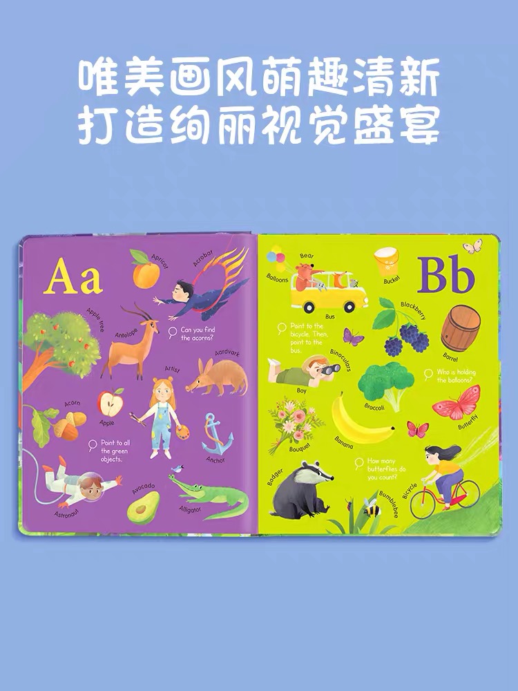 [醉染正版]英文原版The Big Books唯美认知大书4册英语绘本启蒙幼儿童早教3-6岁单词字母数字加减颜色色阶情景高清大图