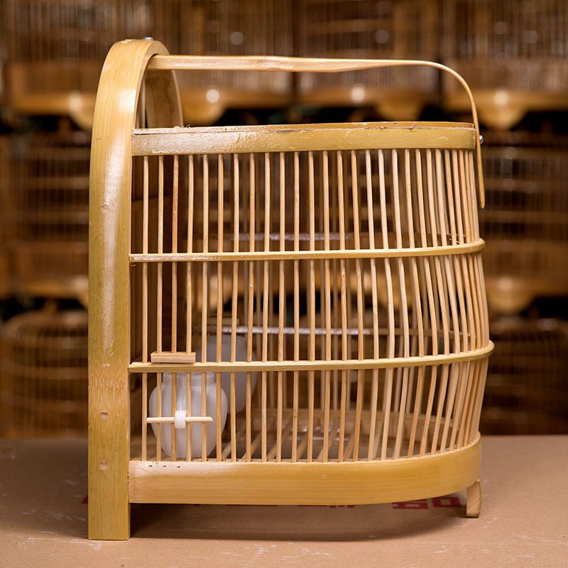 中号竹鸡笼空笼无笼布杯子竹鸡笼竹制鸟笼大号竹鸡笼子斑鸠笼宠物鸡笼