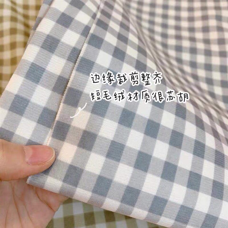 ins风格子桌布绒布少女心学生书桌布拍照背景布餐桌茶几台布