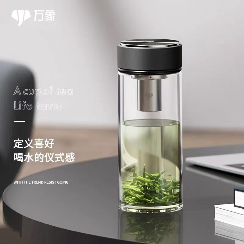 万象单层玻璃杯黑灰色 --U273R高清大图