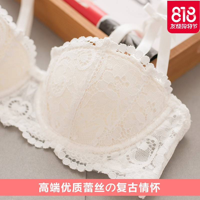 热卖蕾丝性感美背 聚拢小胸罩女士半杯超薄情趣黑色内衣文胸套装