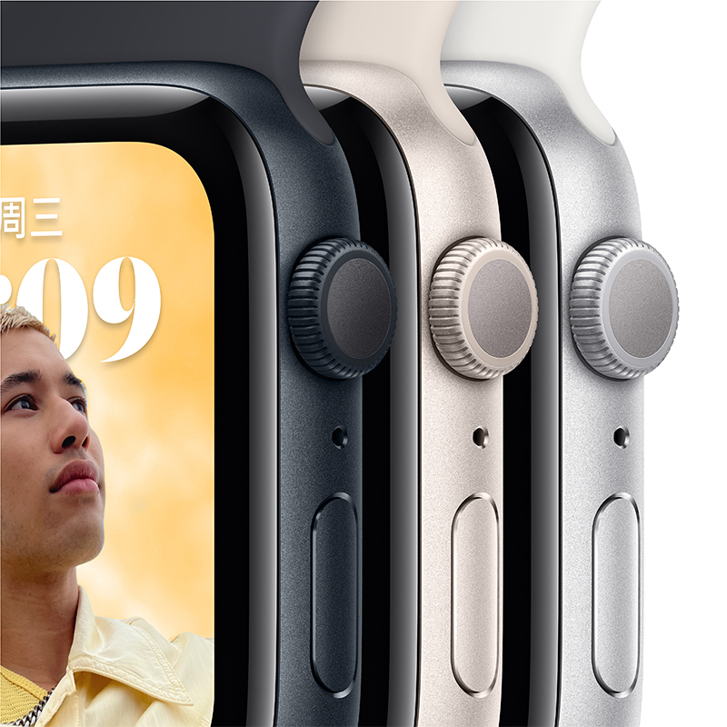 Apple Watch SE 2022款智能手表 40mm GPS版 银色铝金属表壳 运动型表带