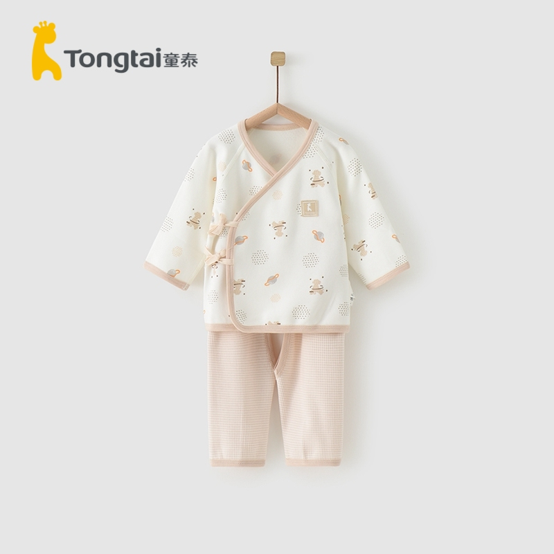 童泰(TONGTAI)四季0-3月新生婴儿男女宝宝和服开裆套装内衣裤子两件套儿童内衣