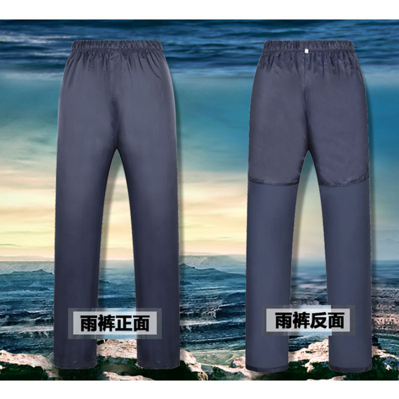 嘉创优品 天堂雨衣雨裤套装双层加厚电动摩托车男性女分体长款全身防暴雨披 可拆卸双帽檐XXXL号 藏青色