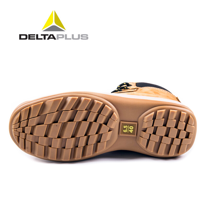 代尔塔(DELTAPLUS)301912 防护安全鞋 秋冬英伦减震马丁靴高帮劳保鞋户外真皮男靴子时尚大黄靴 39-46