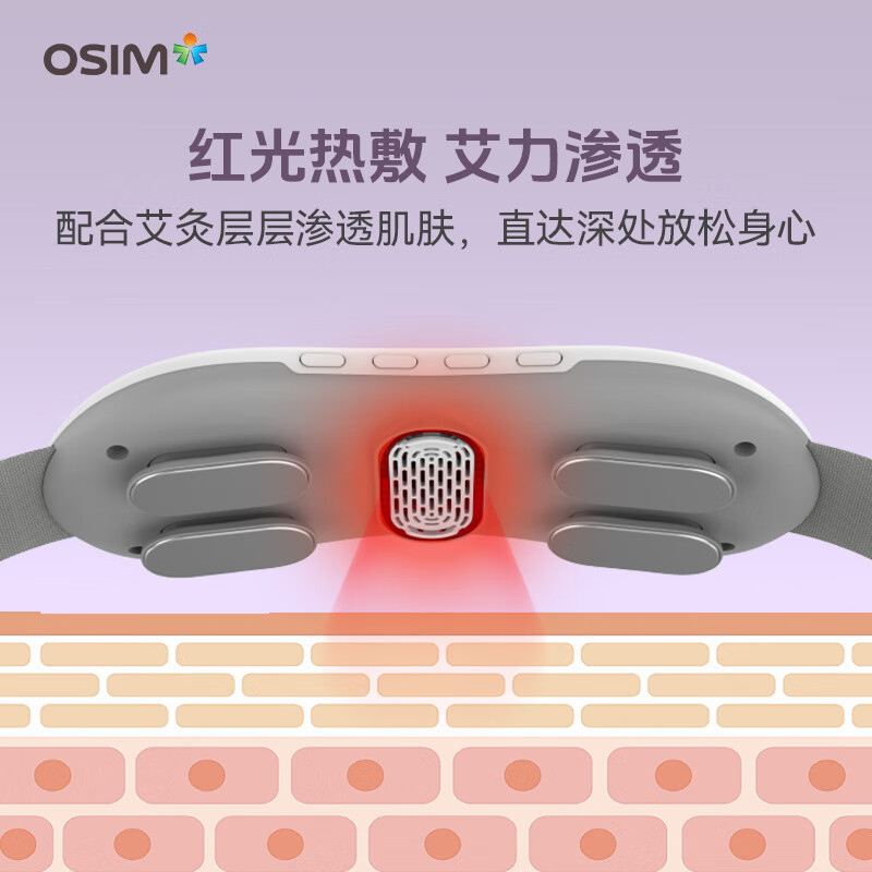 傲胜(OSIM)腰腹部按摩器小腰机艾灸热敷 红光放松全身多部位可用暖宫暖胃OS-7248 灰色高清大图