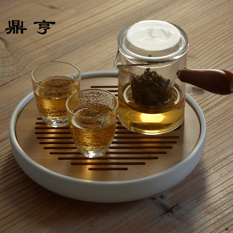 鼎亨简约耐热玻璃功夫茶具 便携创意飘逸杯 办公室泡茶杯公道杯