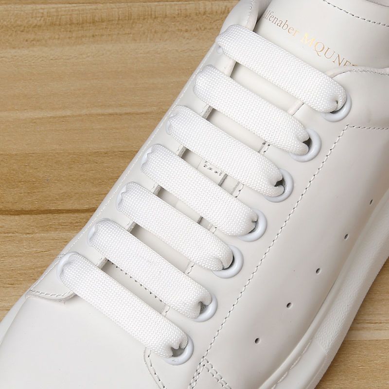 麦昆原版新款彩虹鞋带彩色七色小白鞋白色鞋带12cm加宽厚棉鞋带麦昆