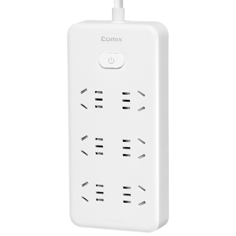 齐心 PCP-WZ648 延长线插座 6位30孔 总控全长5.0米 白